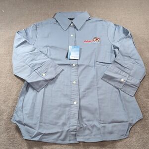 Dunbrooke Kellogg Cereal Dress Shirt Button Up Medium Tony Tiger 3/4 Sleeve Blue